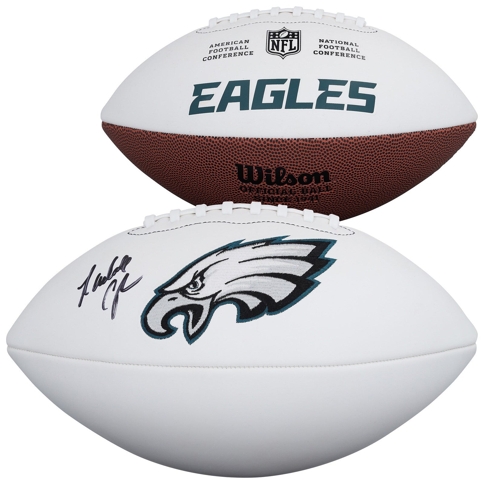 Randall Cunningham Philadelphia Eagles Autographed Fanatics Authentic Wilson White Panel Football - The Ballers Bank