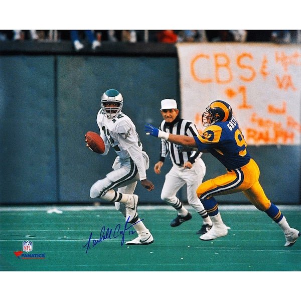 Randall Cunningham Philadelphia Eagles Fanatics Authentic Autographed 16" x 20" White Uniform Scramble Photograph - The Ballers Bank