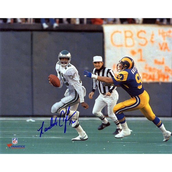 Randall Cunningham Philadelphia Eagles Fanatics Authentic Autographed 8" x 10" White Jersey Scramble Photograph - The Ballers Bank