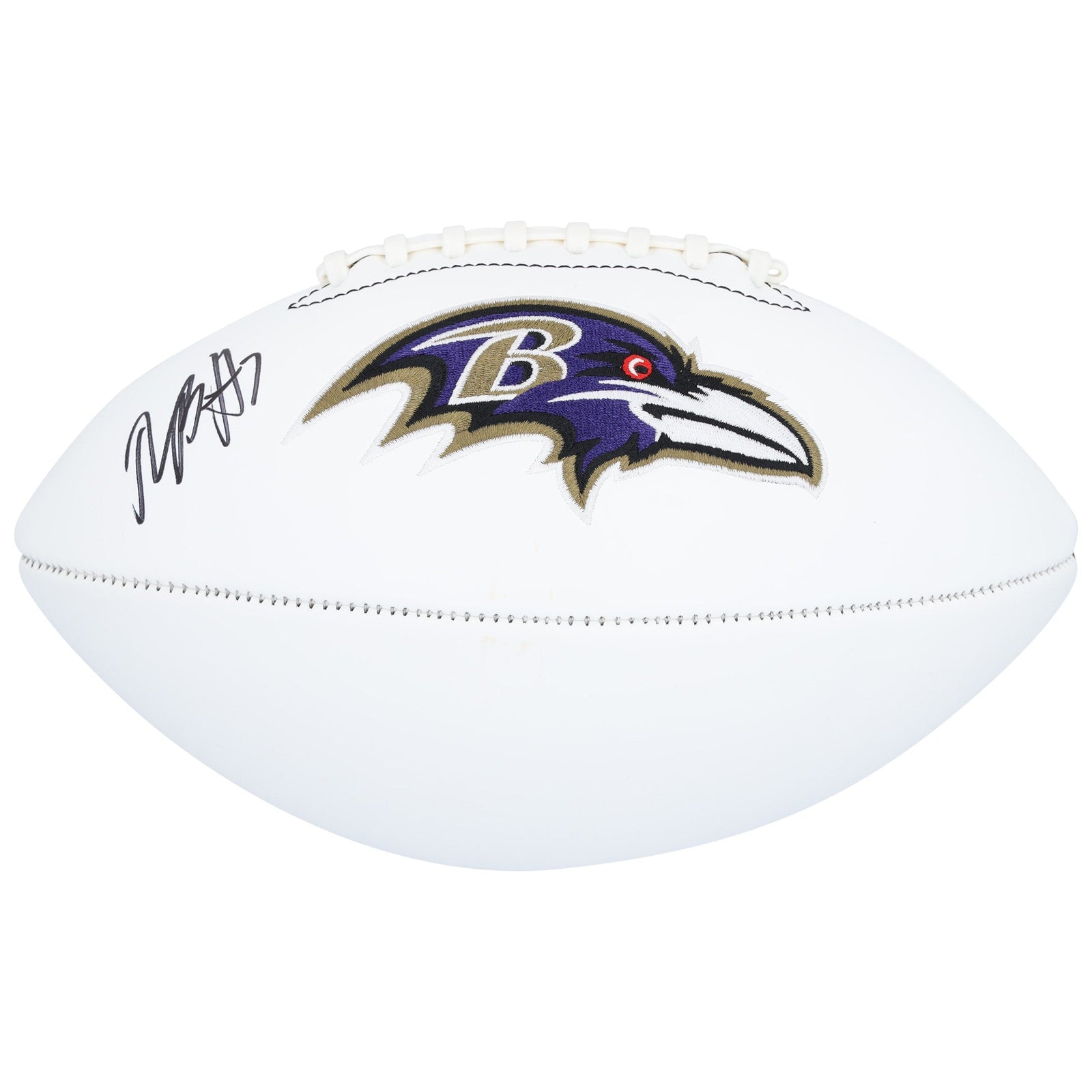 Rashod Bateman Baltimore Ravens Autographed Fanatics Authentic Jardin White Panel Football - The Ballers Bank