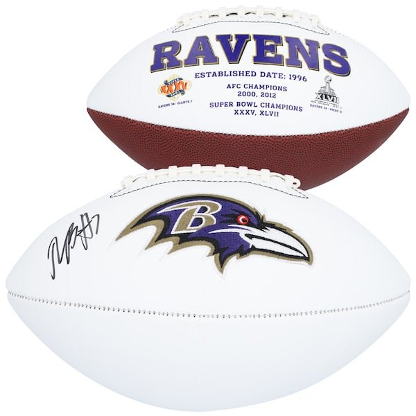 Rashod Bateman Baltimore Ravens Autographed Fanatics Authentic Jardin White Panel Football - The Ballers Bank