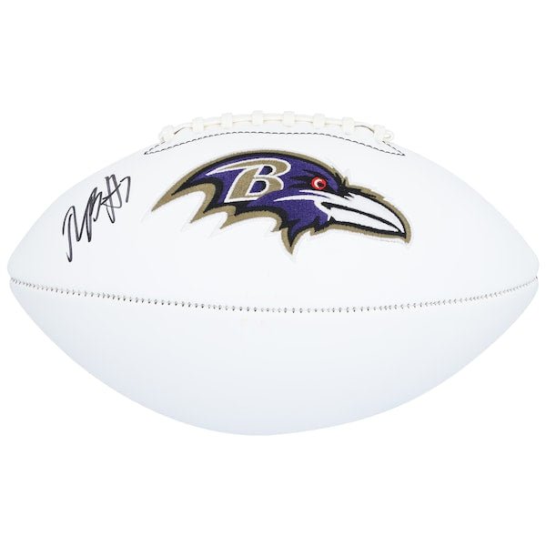 Rashod Bateman Baltimore Ravens Autographed Fanatics Authentic Jardin White Panel Football - The Ballers Bank