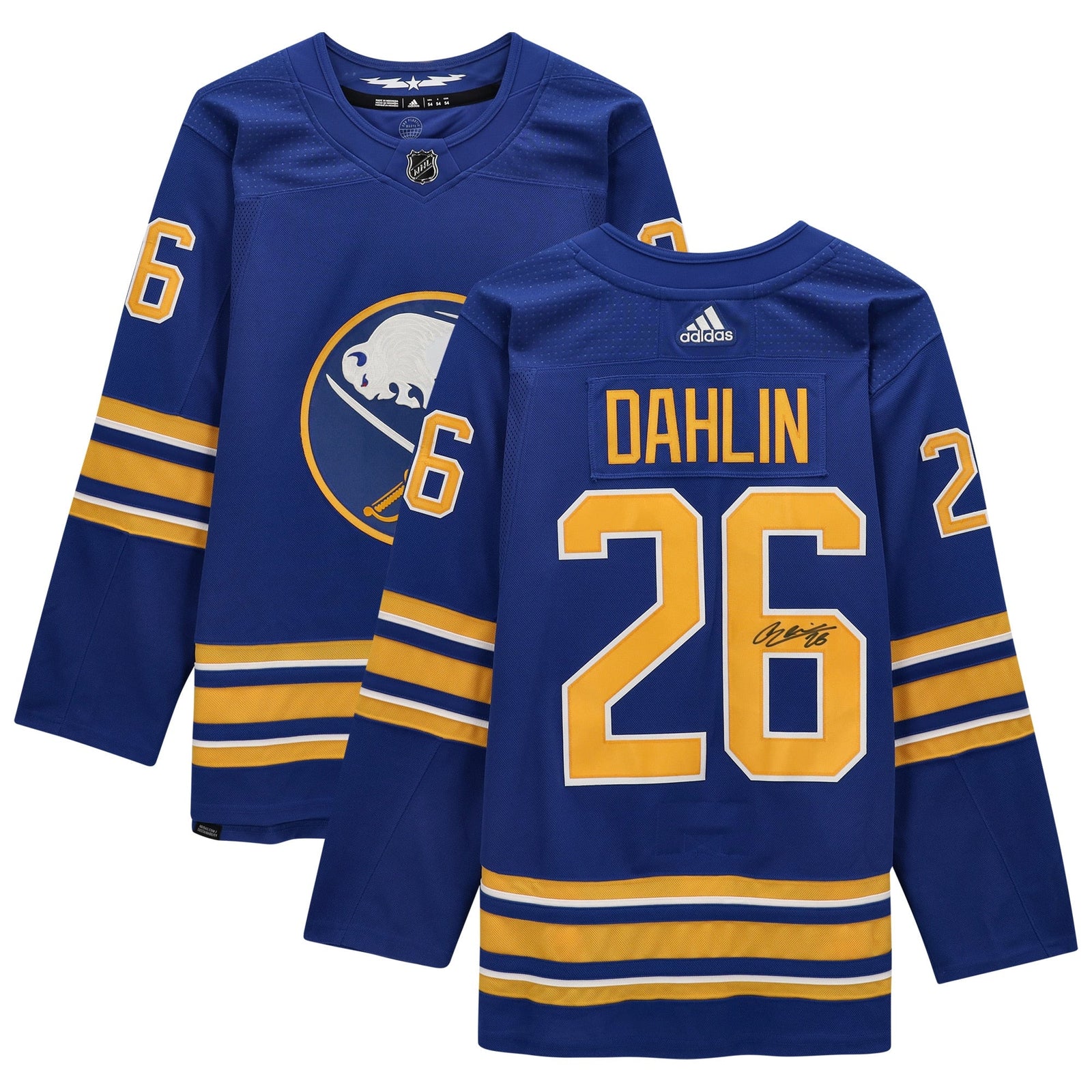 Rasmus Dahlin Buffalo Sabres Fanatics Authentic Autographed adidas 2020 Model Authentic Jersey - Royal - The Ballers Bank