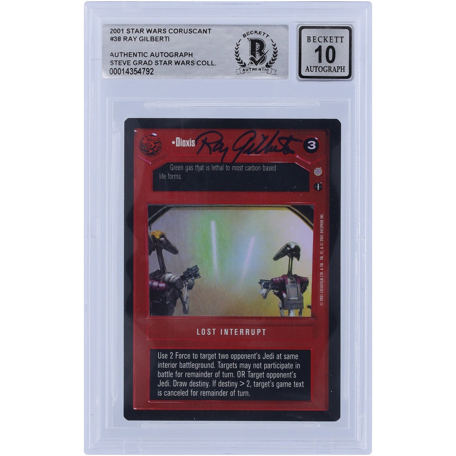 Ray Gilberti Star Wars Autographed 2001 CCG Coruscant 38 BGS Authenticated 10 Card - The Ballers Bank