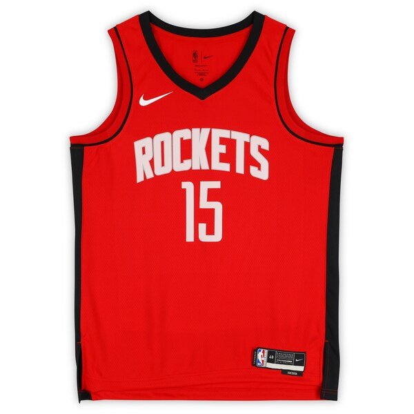Reed Sheppard Houston Rockets Autographed Fanatics Authentic Red Nike Icon Swingman Jersey - The Ballers Bank