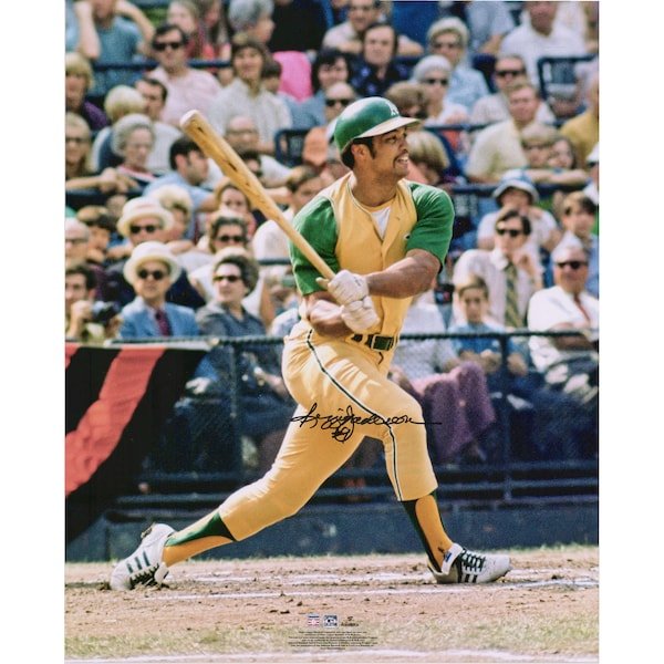 Reggie Jackson Athletics Fanatics Authentic Autographed 16" x 20" Hitting Photograph - The Ballers Bank