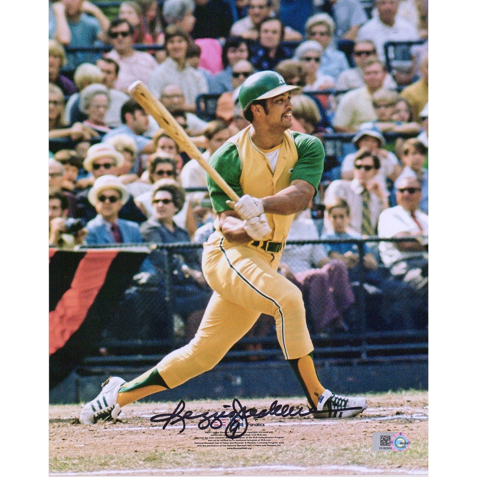 Reggie Jackson Athletics Fanatics Authentic Autographed 8" x 10" Hitting Photograph - The Ballers Bank