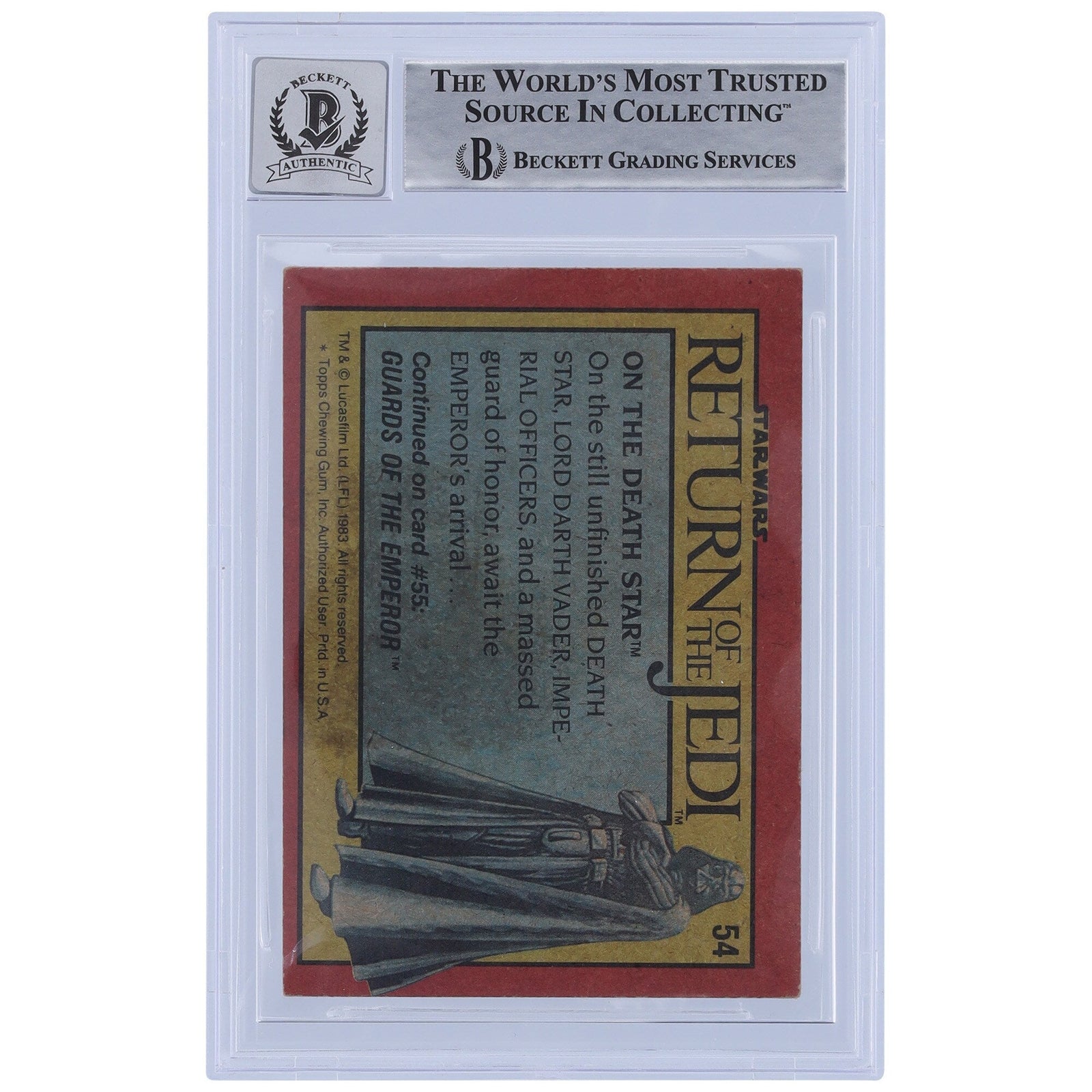 Richard Bonehill Star Wars Autographed 1983 Topps Return of the Jedi 54 BGS Authenticated 10 Card - The Ballers Bank