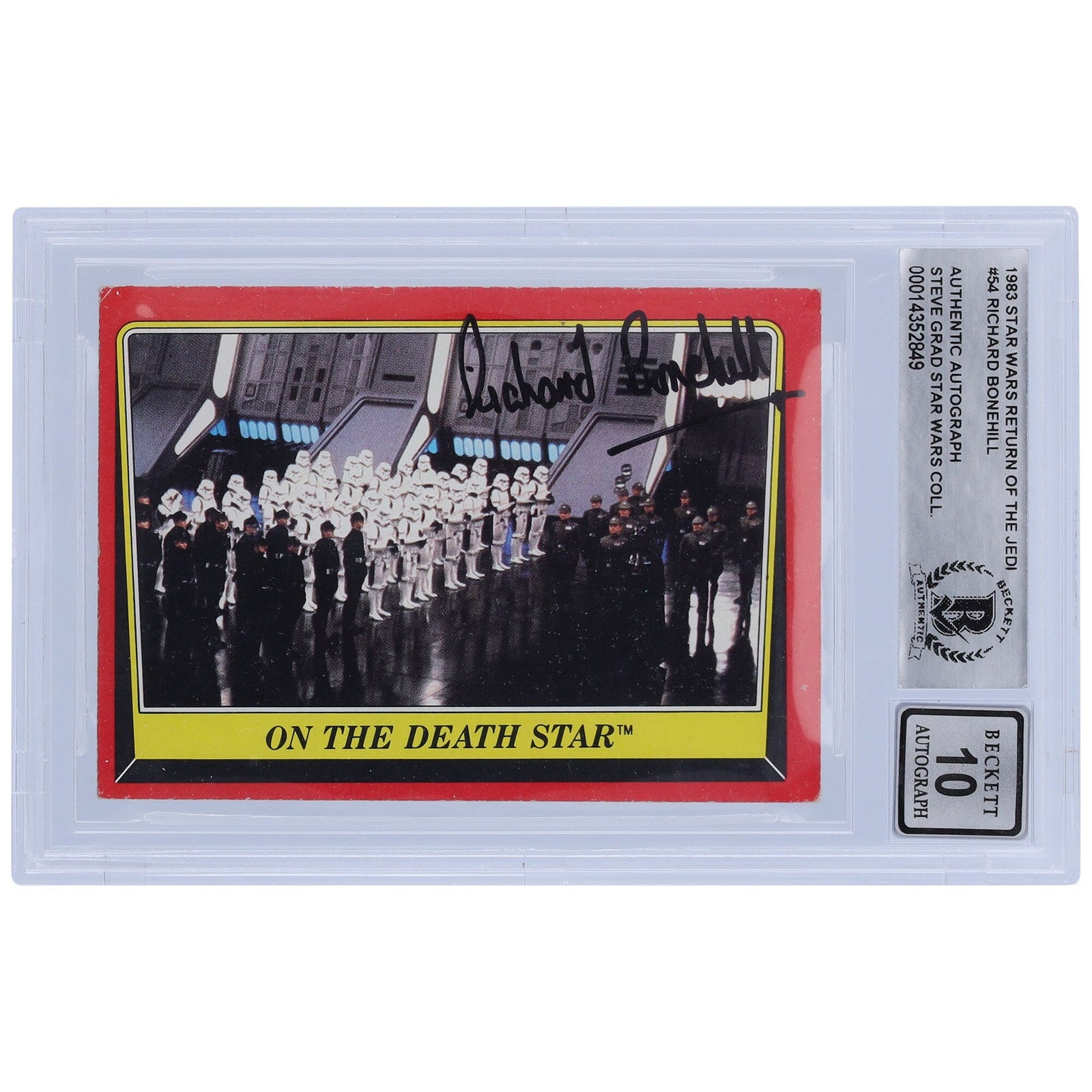 Richard Bonehill Star Wars Autographed 1983 Topps Return of the Jedi 54 BGS Authenticated 10 Card - The Ballers Bank