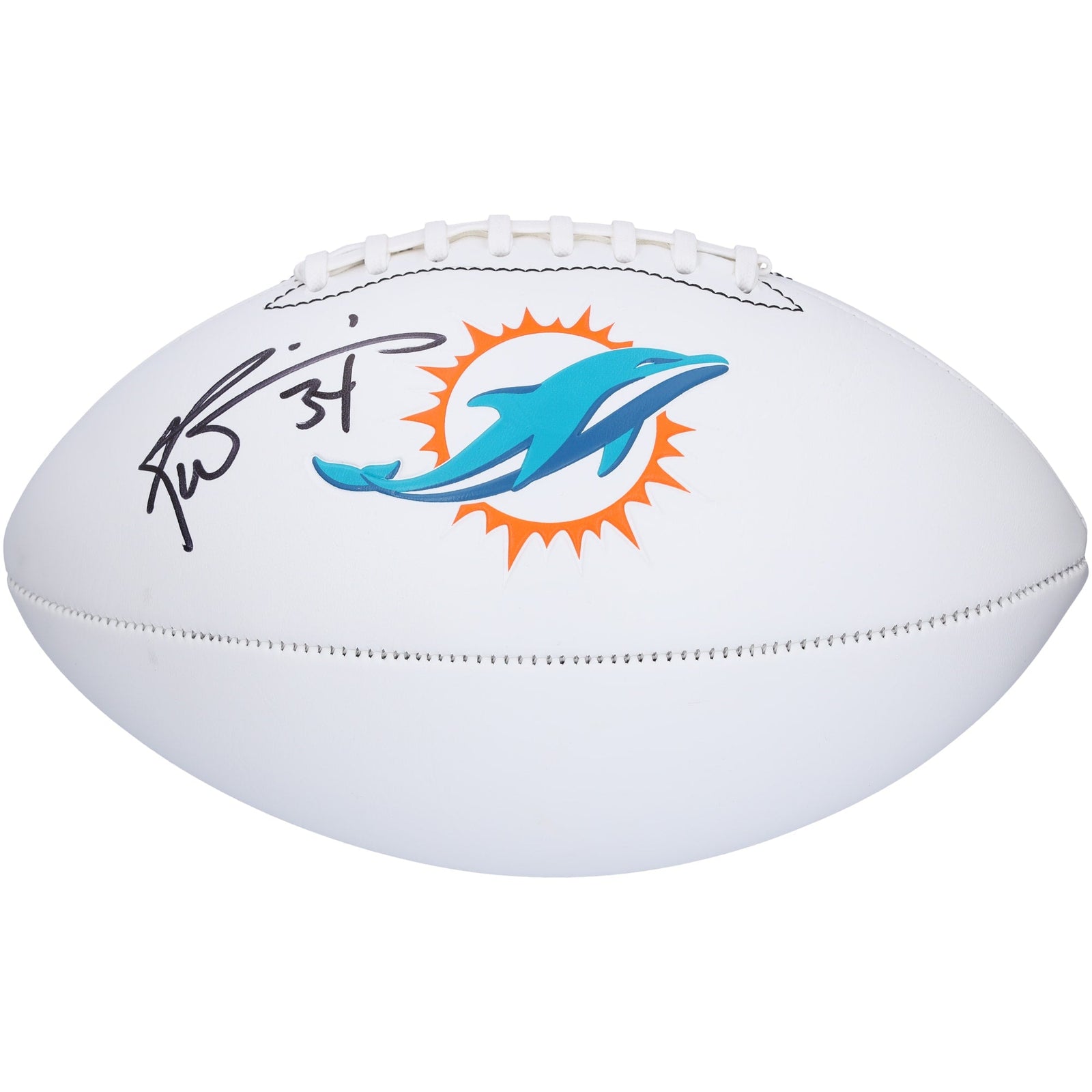 Ricky Williams Miami Dolphins Autographed Fanatics Authentic Franklin White Panel Football - The Ballers Bank