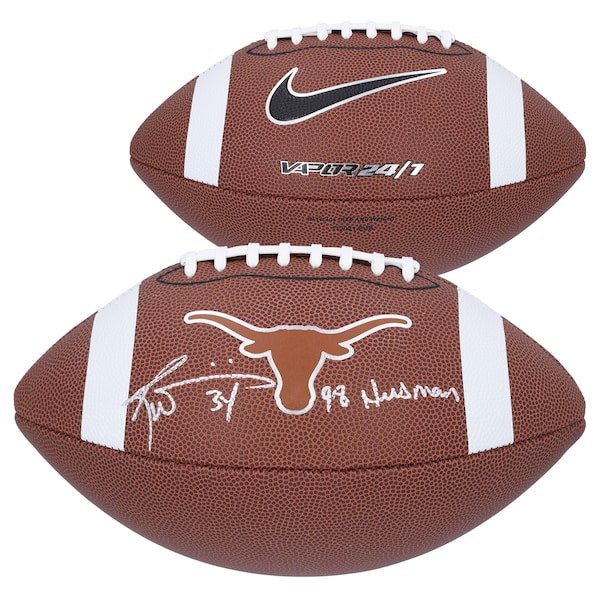 Ricky Williams Texas Longhorns Autographed Fanatics Authentic Nike Replica Football with "98 Heisman" Inscription - The Ballers Bank