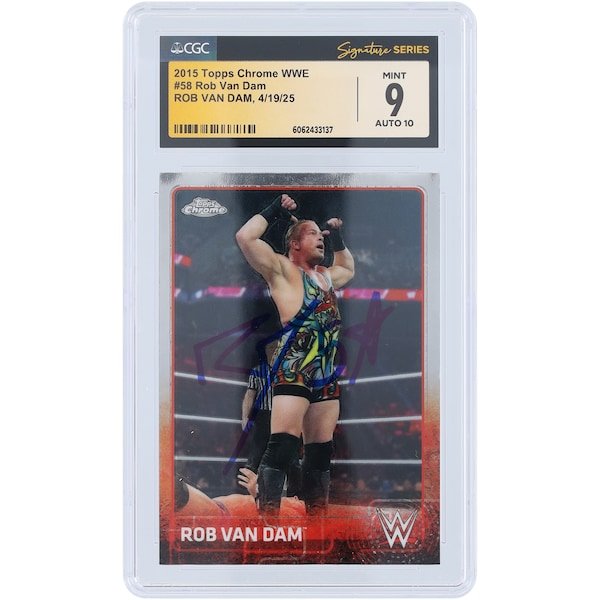 Rob Van Dam WWE Autographed 2015 Topps Chrome 58 CGC Fanatics Witnessed Authenticated 9/10 Card - The Ballers Bank