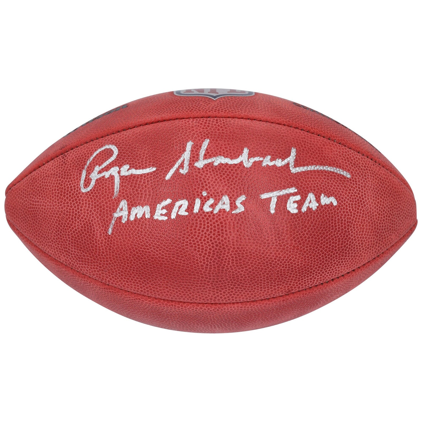 Roger Staubach Dallas Cowboys Autographed Fanatics Authentic Duke Full Color Football with "America's Team" Inscription - The Ballers Bank