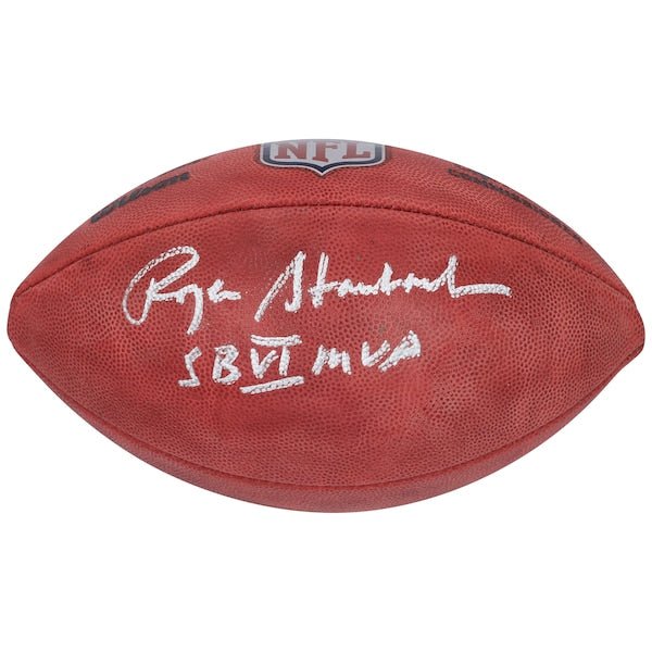 Roger Staubach Dallas Cowboys Autographed Fanatics Authentic Duke Full Color Football with "SB VI MVP" Inscription - The Ballers Bank