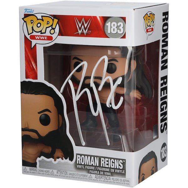 Roman Reigns WWE Autographed Fanatics Authentic 183 Superman Punch Funko Pop! Figurine - The Ballers Bank