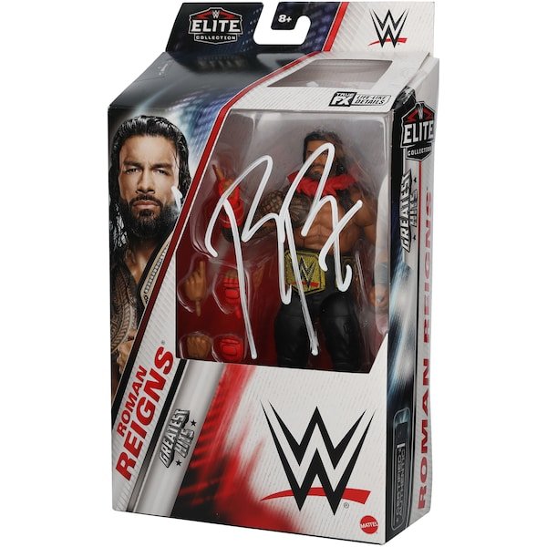 Roman Reigns WWE Autographed Fanatics Authentic Mattel Elite Collection Greatest Hits Action Figure - The Ballers Bank