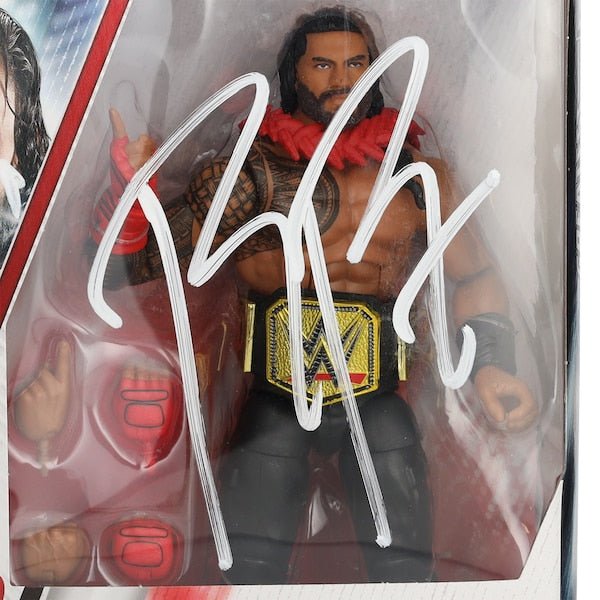 Roman Reigns WWE Autographed Fanatics Authentic Mattel Elite Collection Greatest Hits Action Figure - The Ballers Bank