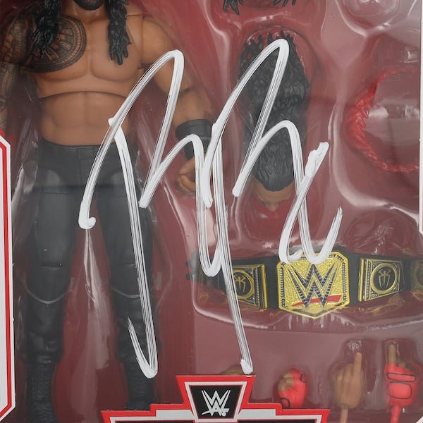 Roman Reigns WWE Autographed Fanatics Authentic Mattel Ultimate Edition Greatest Hits Action Figure - The Ballers Bank