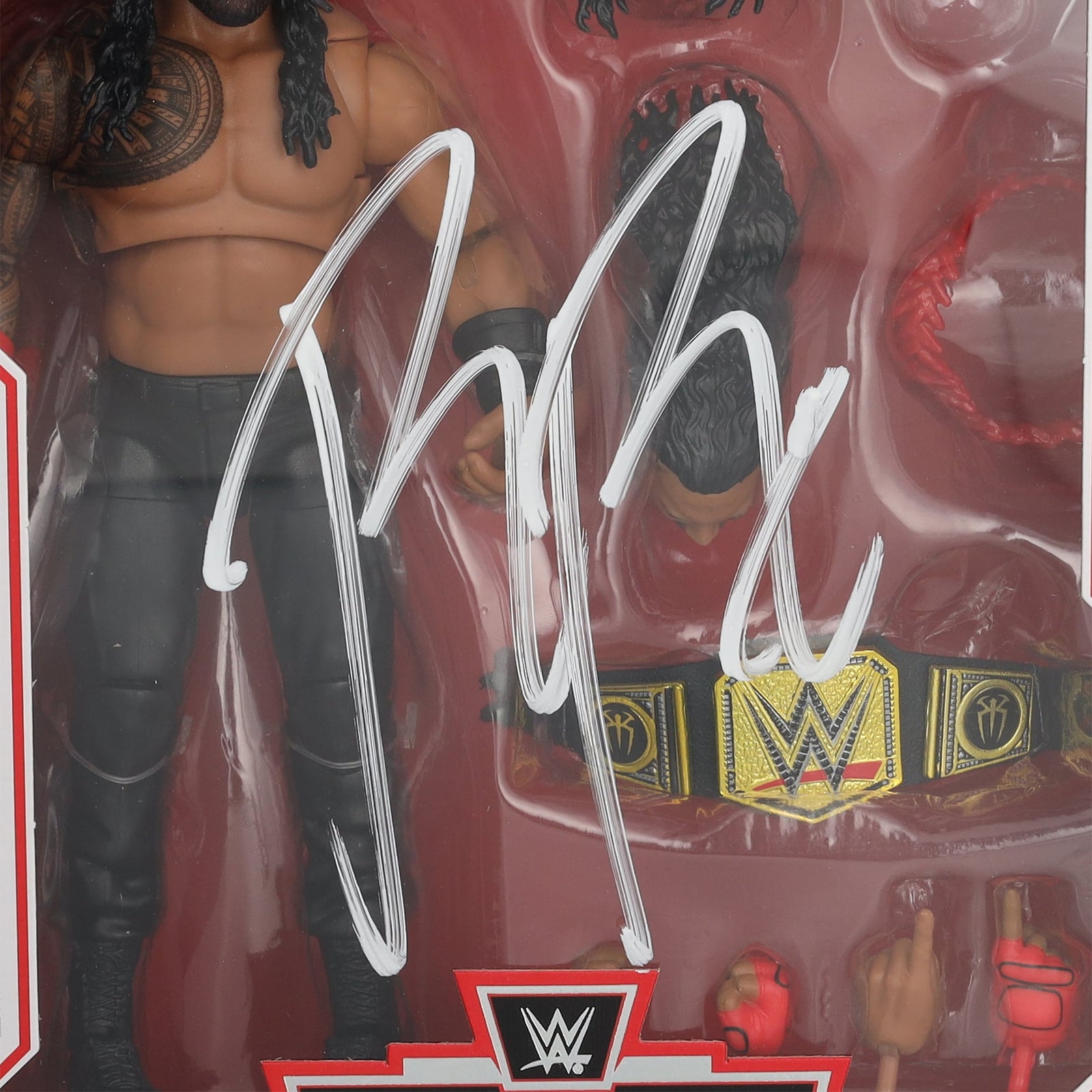 Roman Reigns WWE Autographed Fanatics Authentic Mattel Ultimate Edition Greatest Hits Action Figure - The Ballers Bank