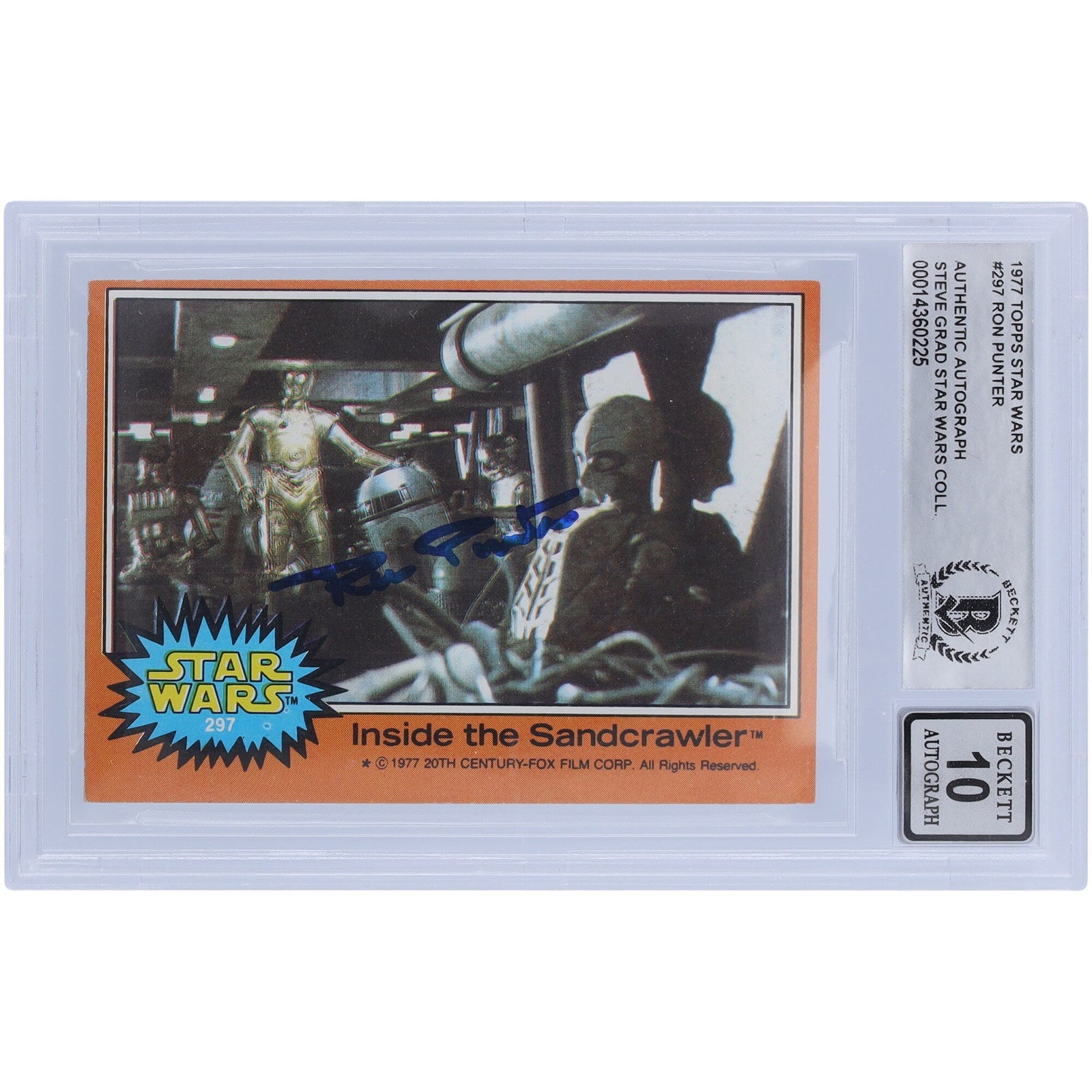 Ron Punter Autographed 1977 Topps Star Wars 297 BGS Authenticated 10 Card - The Ballers Bank