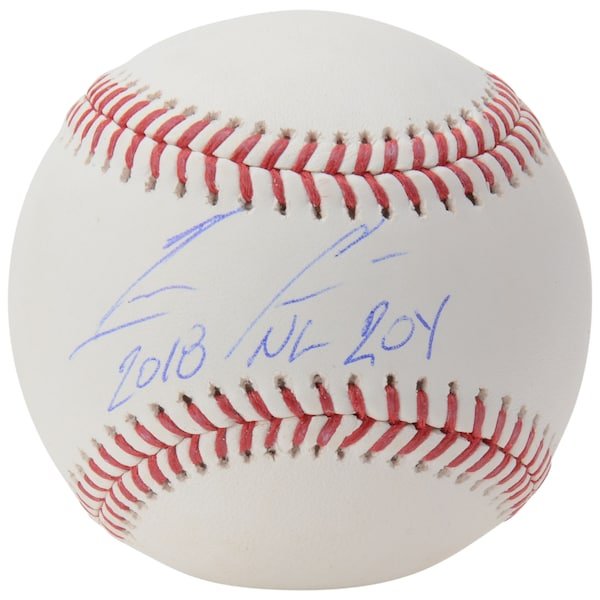 Ronald Acuna Jr. Atlanta Braves Fanatics Authentic Autographed Baseball with "2018 NL ROY" Inscription - The Ballers Bank