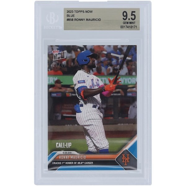 Ronny Mauricio New York Mets 2023 Topps Now Call - Up Blue 858 /49 BGS Authenticated 9.5 Card - The Ballers Bank