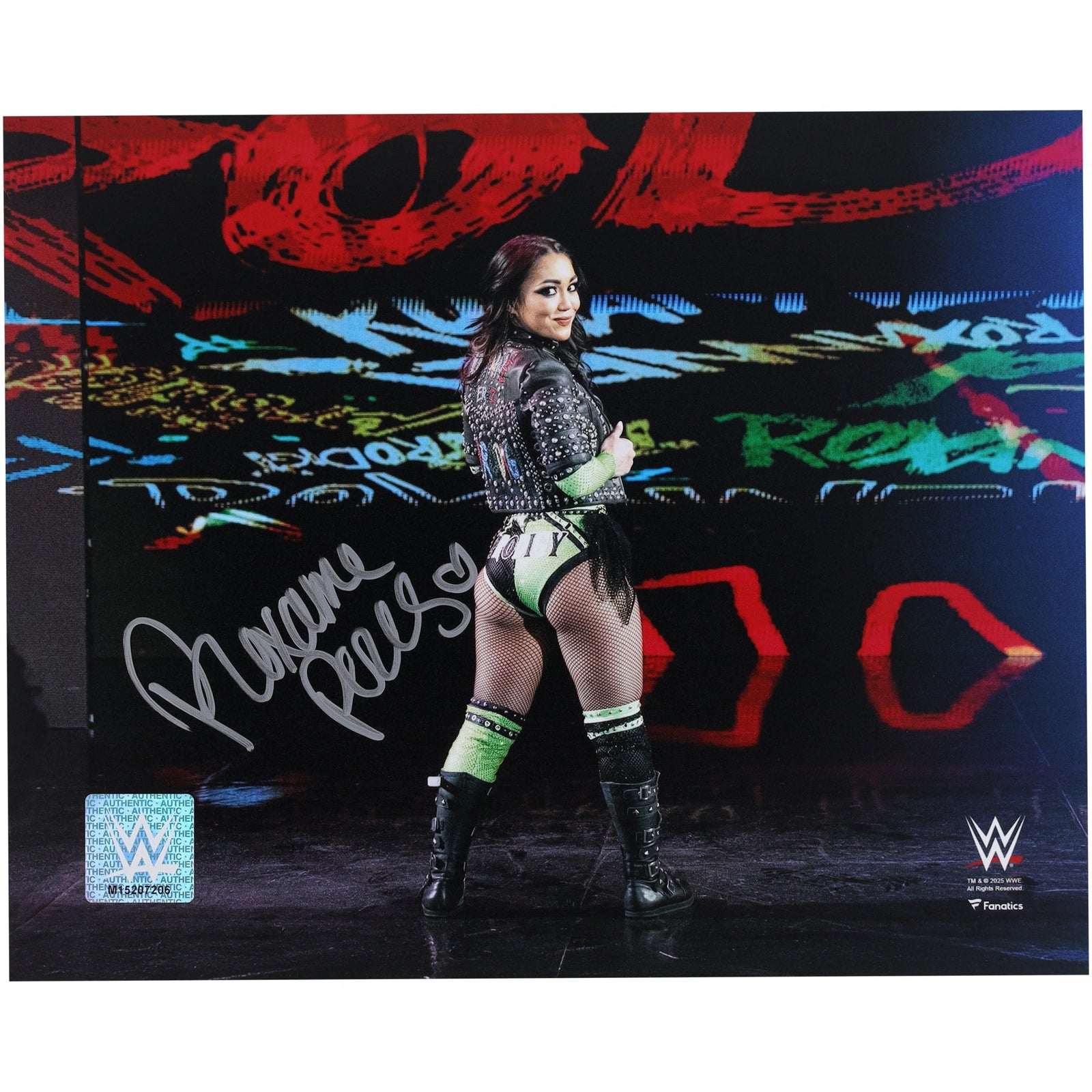 Roxanne Perez WWE Autographed Fanatics Authentic 8" x 10" Entrance Looking Back Photograph - The Ballers Bank