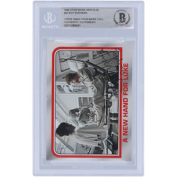 Roy Rodgers Autographed 2004 Topps Star Wars Heritage 43 BAS Authenticated Card with "Sculptor" Inscription - The Ballers Bank