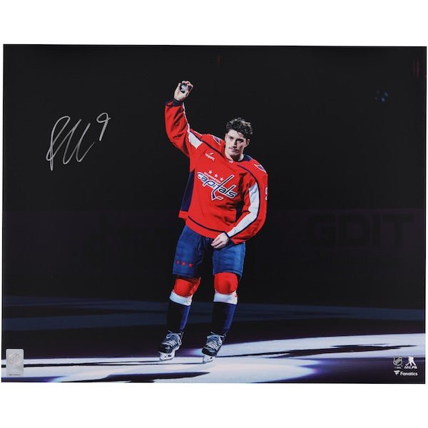 Ryan Leonard Washington Capitals Autographed Fanatics Authentic 16" x 20" Red Jersey Saluting the Crowd Photograph - The Ballers Bank