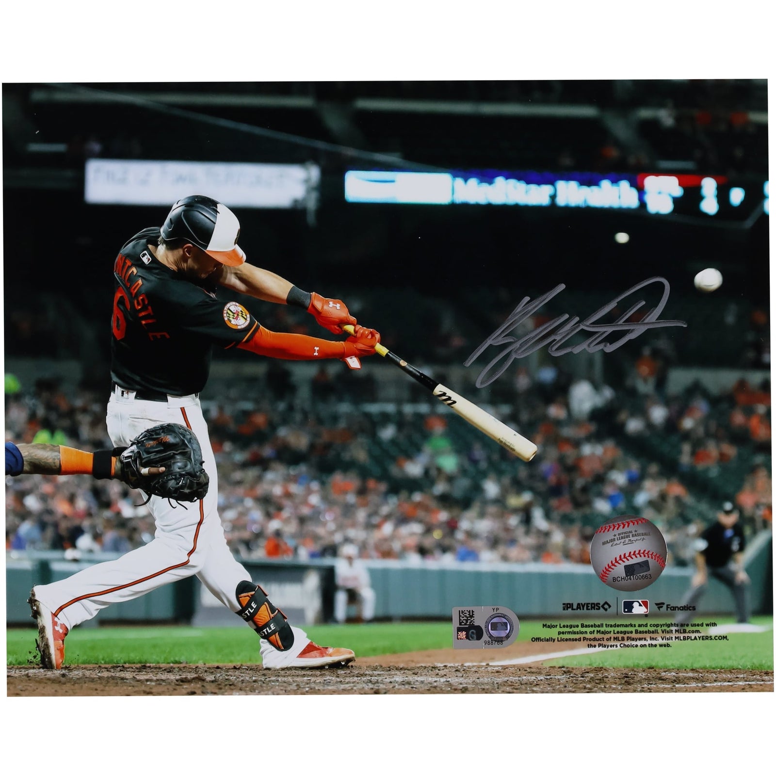 Ryan Mountcastle Baltimore Orioles Autographed Fanatics Authentic 8" x 10" Horizontal Hitting Photograph - The Ballers Bank