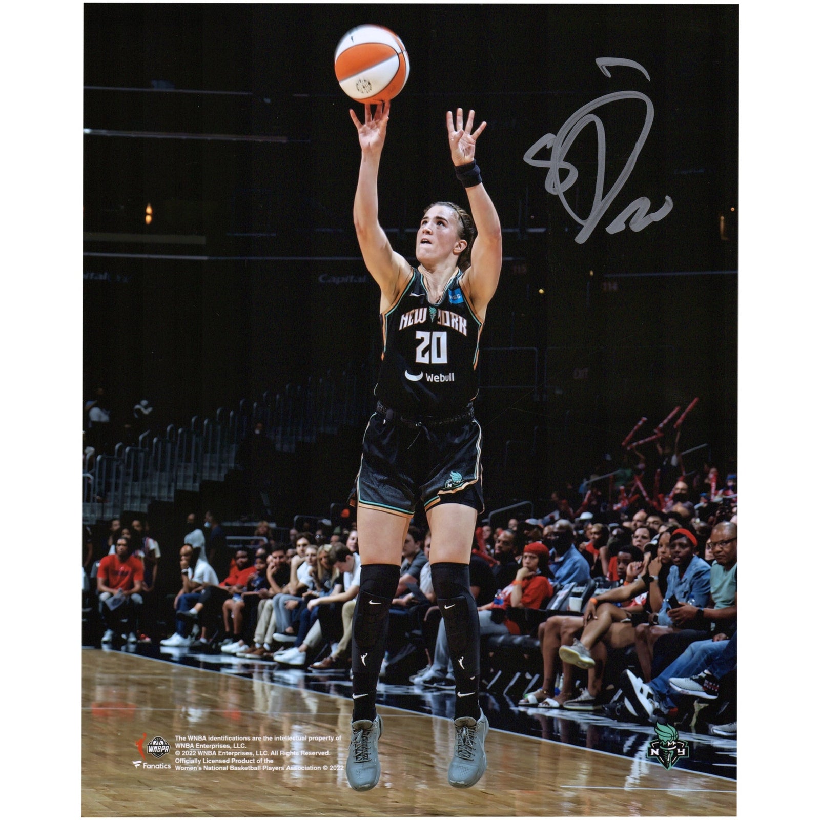 Sabrina Ionescu New York Liberty Fanatics Authentic Autographed 8" x 10" Shooting in Black Jersey Photograph - The Ballers Bank