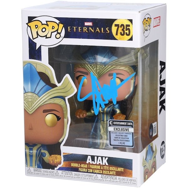 Salma Hayek Eternals Autographed Fanatics Authentic Ajak 735 Funko Pop! Figurine - Signed in Blue Paint - BAS - The Ballers Bank