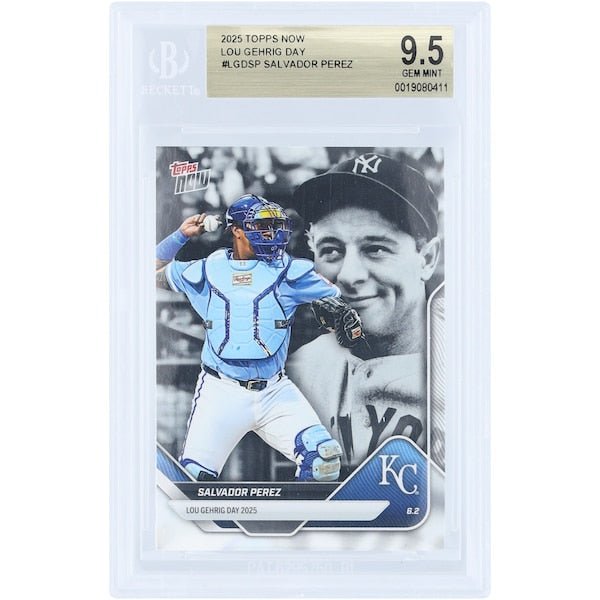 Salvador Perez Kansas City Royals 2025 Topps Now Lou Gehrig Day LGD - SP BGS Authenticated 9.5 Card - The Ballers Bank