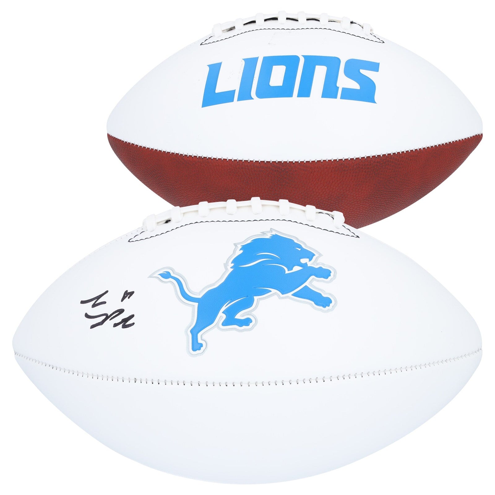 Sam LaPorta Detroit Lions Autographed Fanatics Authentic White Panel Football - The Ballers Bank