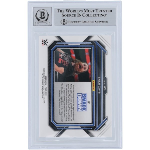 Sami Zayn WWE Autographed 2023 Panini Prizm 49 Beckett Fanatics Witnessed Authenticated 10 Card - The Ballers Bank
