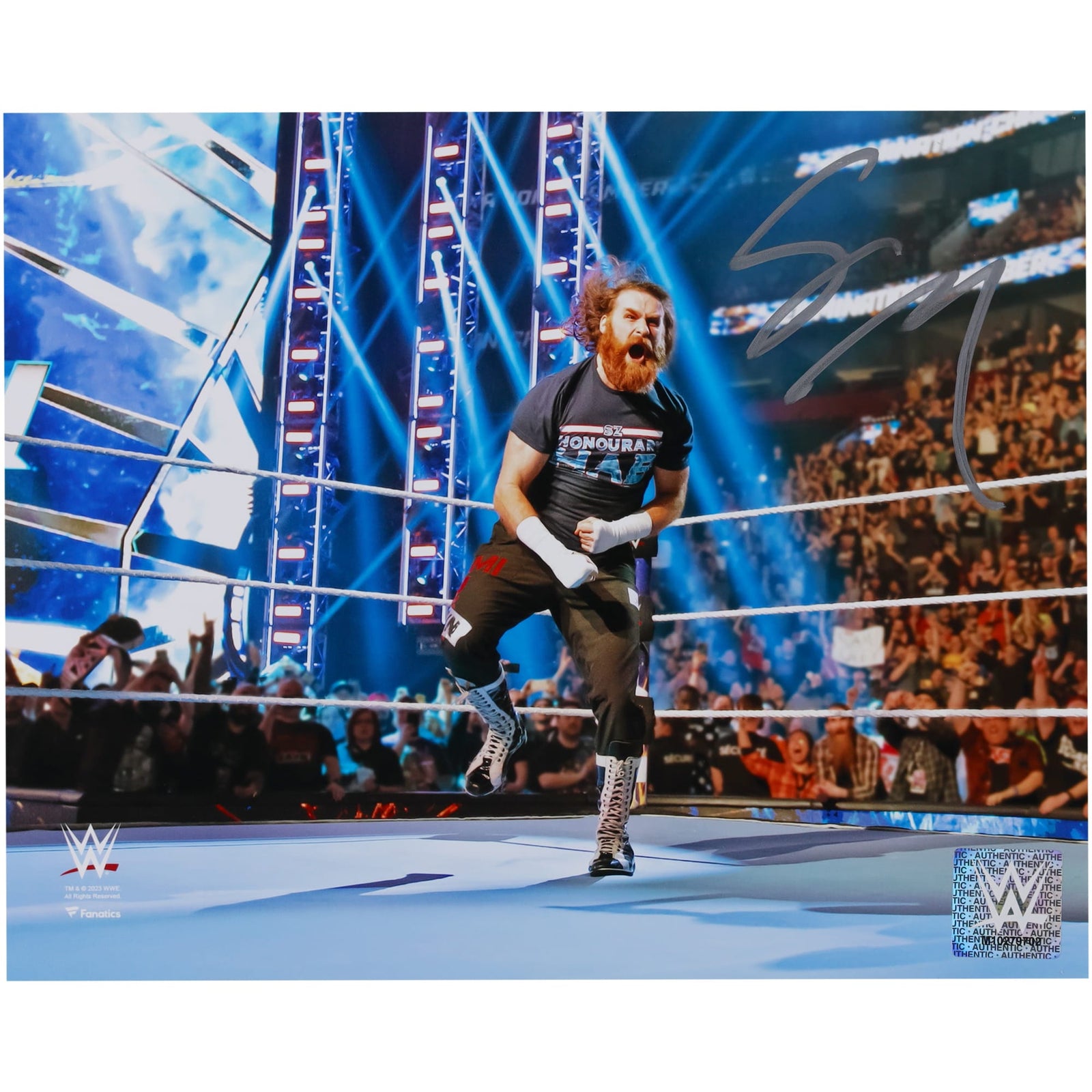 Sami Zayn WWE Autographed Fanatics Authentic 8" x 10" Elimination Chamber Photograph - The Ballers Bank