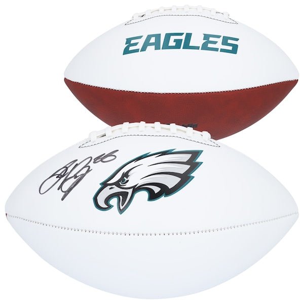 Saquon Barkley Philadelphia Eagles Autographed Fanatics Authentic Franklin White Panel Football - The Ballers Bank