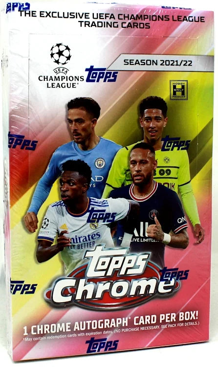 2021-22 Topps UEFA Champions League Chrome Soccer Hobby Box (Ships Sealed Only)
