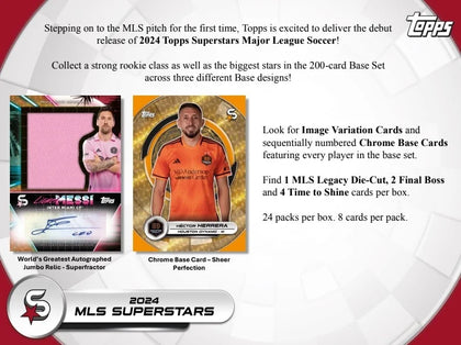 2024 Topps MLS Superstars Soccer Hobby Box (Ships Sealed Only)