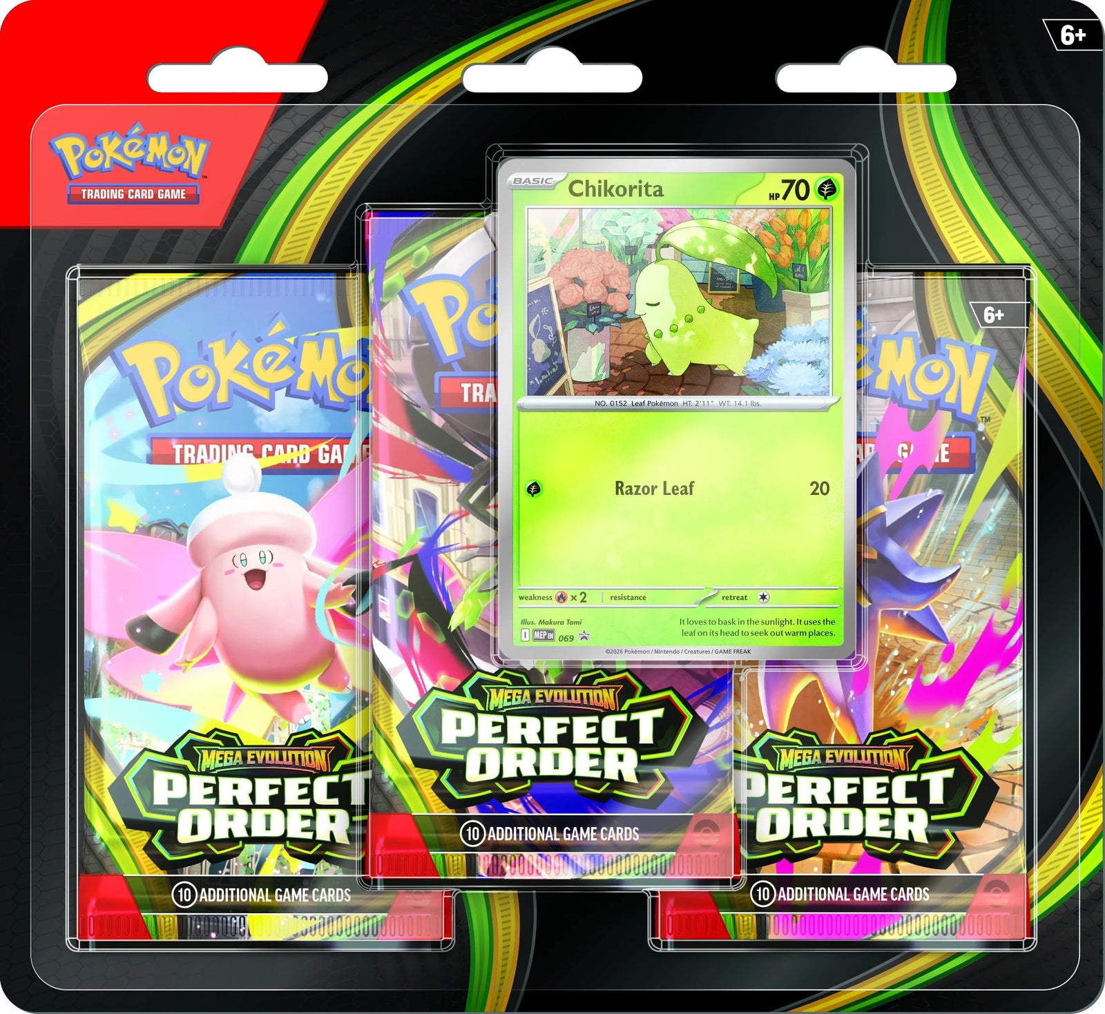 Pokemon Mega Evolution Perfect Order 3-Pack | 3 Packs 24 Packs (Ships Sealed Only) - B6