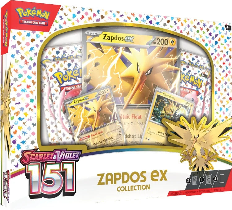 Pokemon Scarlet & Violet 151 Zapdos EX Box (Ships Sealed Only) - B
