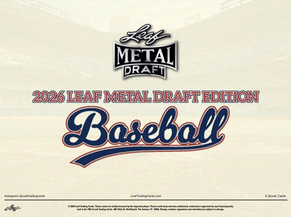 2026 Leaf Metal Draft Edition Baseball Jumbo Box (Ships Sealed Only)