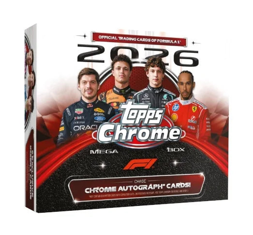 2026 Topps Chrome Formula 1 Mega Box | 6 Packs (Ships Sealed Only) | P5003605