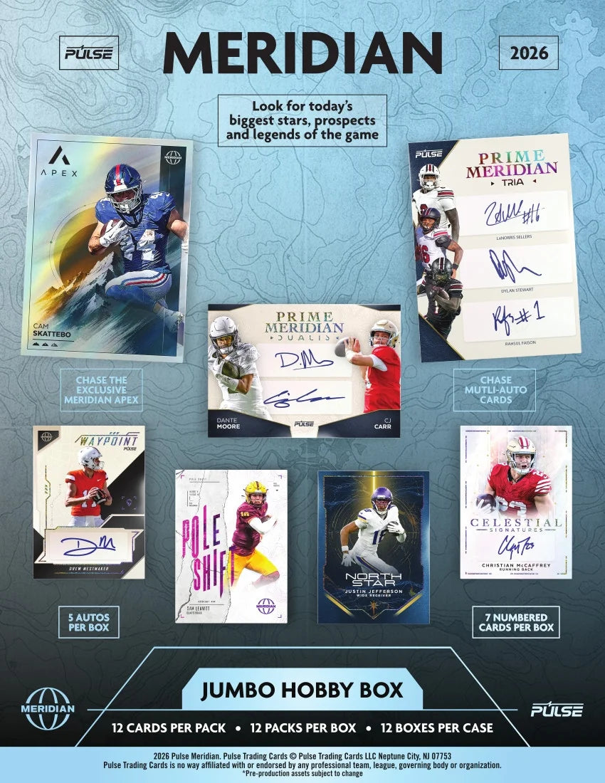 2026 Pulse Meridian Football Jumbo Box | 12 Packs | P5921226