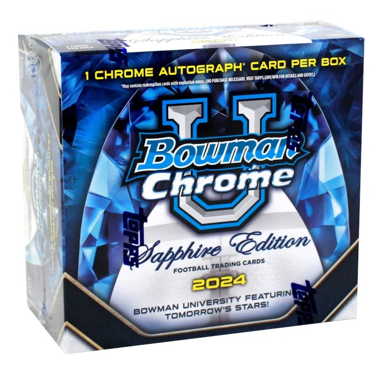 2024 Bowman Chrome University Football Sapphire Edition Box (Ships Sealed Only) | P6681569