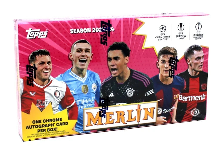 2023-24 Topps UEFA Club Competitions Merlin Chrome Soccer Hobby Box | P6683988