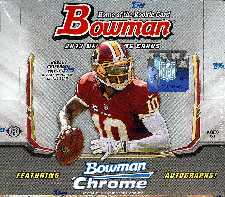 2013 Bowman Football Hobby Box | 4 Chrome Autographs (Ships Sealed Only) | P6933606
