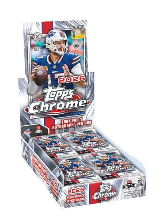 2026 Topps Chrome Football Hobby Box (Ships Sealed Only) | P7636114