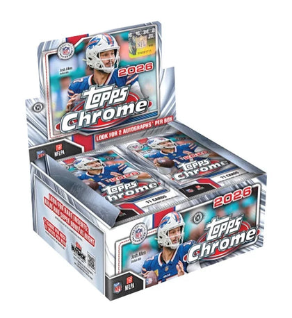 2026 Topps Chrome Football Jumbo Box | 12 Packs (Ships Sealed Only) | P7636116