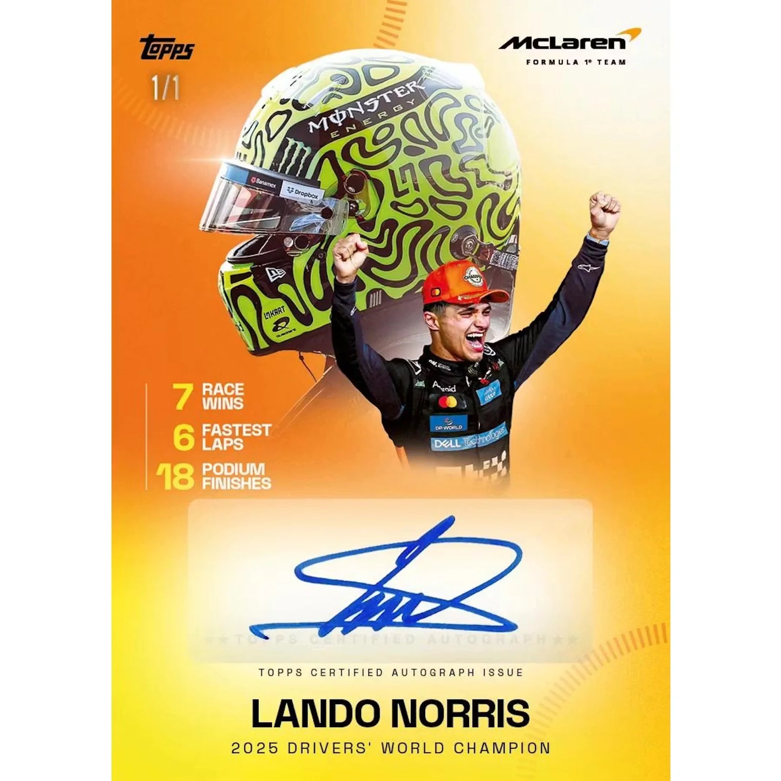 2025 Topps McLaren Formula 1 Hobby Box | Autographs & Relics (Ships Sealed Only)
